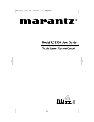 Marantz RC9500 Remote Control Owners Manual • $19.99