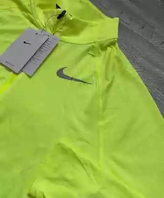 £40 • Buy Nike Performance Running Dri-Fit ELEMENT Running Volt Neon Half Zip Long Sleeve