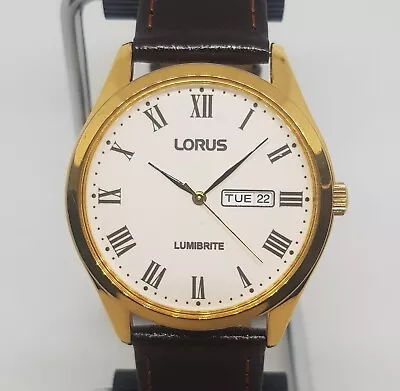 Lorus Lumibrite VX33-X018 Watch Mens 40mm Quartz Luminous Dial New Battery • £29.99