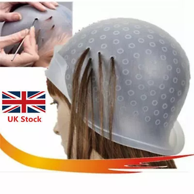 £4.46 • Buy Reusable Professional Hair Coloring Highlighting Rubber Cap Streaking + Hook DIY
