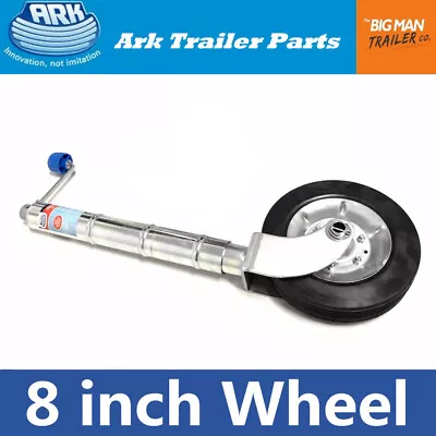 Ark 8  Trailer Jockey Wheel Clamp-on Style 350kg Rate 250mm Solid Rubber JWN8 • $85