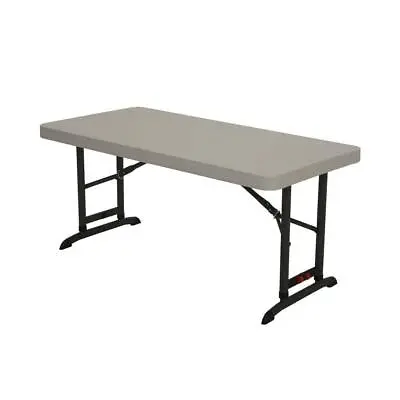 Lifetime Folding Table 48-in High Top Plastic Adjustable Height Almond Beige • $69.20