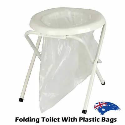 Outdoor Camp Travel Camping Portable Folding Toilet Caravan W/6 Replacement Bags • $35.99