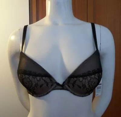 New Blush Naked Envy Underwire Push-up Demi Bra  36C 0222404 Black Beauty • $14.48