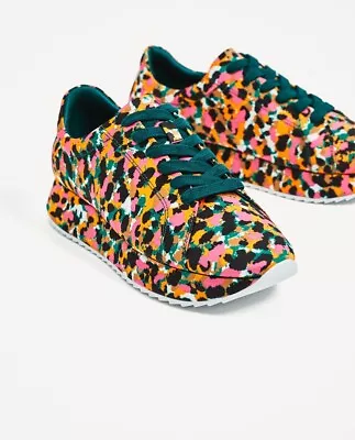 Amazing ZARA Printed Satin Sneakers; Multicolor/leopard • $59