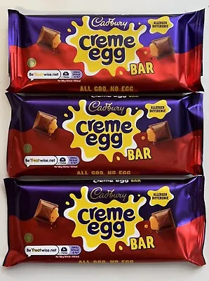 Cadbury Creme Egg Bar 123g Pack Of 3 Milk Chocolate Bar Limited Edition • $22.51