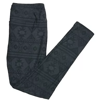 Hippie Rose Tribal Print High Waist Juniors Leggings M NWT Charcoal Aztec • $19.95