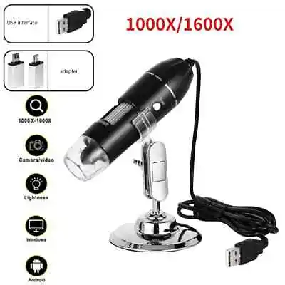Digital Microscope Camera 1600X 3in1 Type-C USB Portable Electronic Microscope F • $5.73