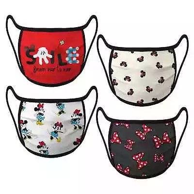 Disney Authentic Minnie Mouse Cloth Face Mask 4 Pack Kids Adult Sizes S M L XL • $23.35