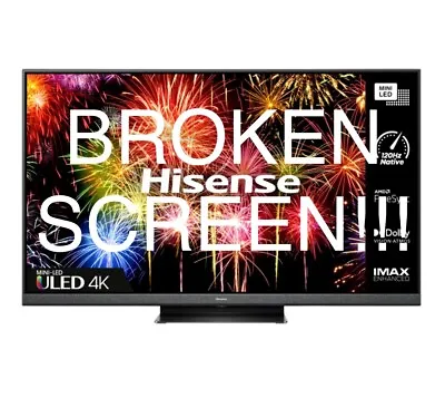 HISENSE 55U8HQTUK 55  4K Ultra HD HDR Mini-LED ULED TV With  BROKEN SCREEN  • £50