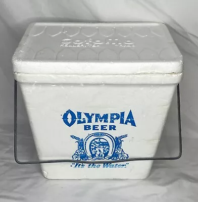 Vintage Olympia Beer Styrofoam Beer Cooler With Metal Handle Rare • $34.98