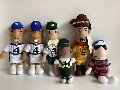 Lot Of 6 MILWAUKEE BREWERS Racing Sausages Plush Beanies Klements County Stadium • $35