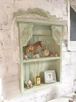 Painted Cottage Shabby Chic Hand Made Solid Wood Shelf • $120