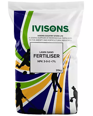 20KG Lawn Sand Fertiliser Moss Treatment 3-0-0 + 7% FE High Iron Moss Control • £21.99
