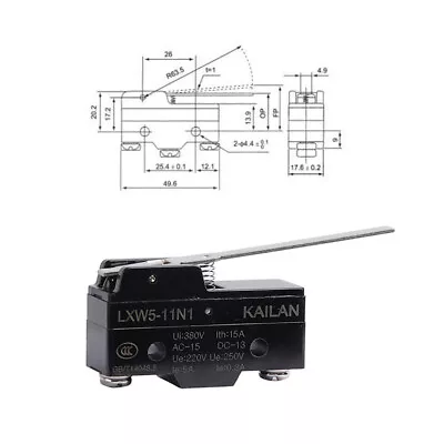 LXW5-11N1 Micro Limit Switch 1NO + 1NC Long Lever Arm SPDT Snap Action TM-1701 • $8.99