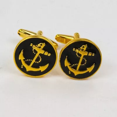 Nautical Gold Tone Cufflinks With Anchor • $19.99