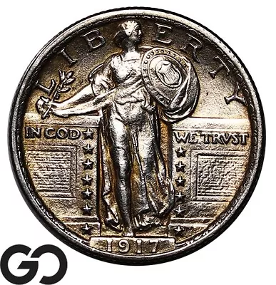 1917 Standing Liberty Quarter Type 2 Full Head Choice BU++ FH ** Free S/H! • $289