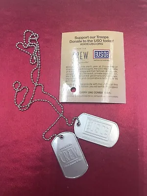 American Crew Troop Support USO Army Dog Tag Necklace Silver Tone Ball Chain 2” • $3.99