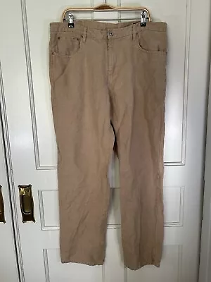 Orvis Men’s Montana Morning 100% Hemp Tan Pants Size 38x32 • $32.40