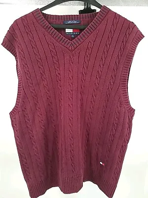 Tommy Hilfiger Mens Pullover V Neck Cable Knit Sweater Vest • $24.98