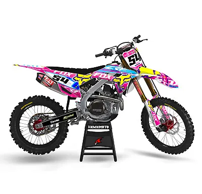 Honda MX Motocross Graphics |  Kit All Models All Years - Pink Split • $191.51