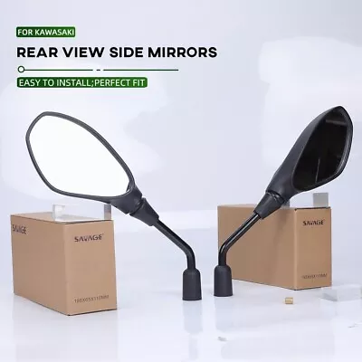 Rear View Mirrors For KAWASAKI ER6N VERSYS-X 250/300 Z125 PRO Z650RS Z900 KLR650 • $26.99