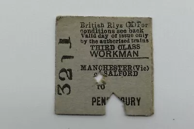 British Railway Ticket MANCHESTER Or SALFORD To PENDELBURY ?? #3211 • £2.15