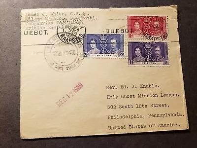 Ship M/V CITY Of NEW YORK Naval Cover 1939 PAQUEBOT TANGANYIKA ST. LUCIA Sunk • $9.99