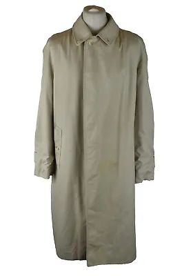 BURBERRY Grey Trench Coat Jacket Size 52 Reg Mens Mac Cotton Blend • £70.87