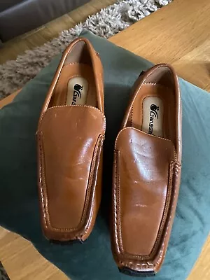 Mens New Slip On Tan Brown Casual Formal Shoes Office Smart Size 6 • £3.99