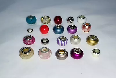 20 Mixed Colours & Styles European Large Hole Spacer BEADS Jewellery Making D2 • £0.99