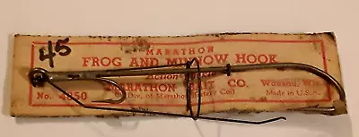 Carded NOS Vintage MARATHON FROG & MINNOW HOOK #4850 Wausau WIS Retail Bait Shop • $19