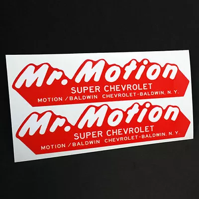 Pair Of MR. MOTION BALDWIN CHEVROLET NY Vintage Style DECALS Vinyl STICKERS • $4.69