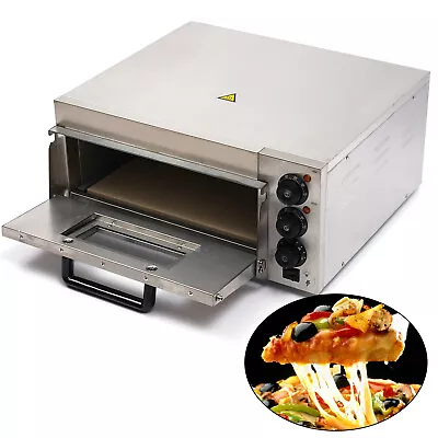 Electric 1.5kw Pizza Oven Stainless Steel Ceramic Stone Fire Stone Oven 1 Layer • $161.50