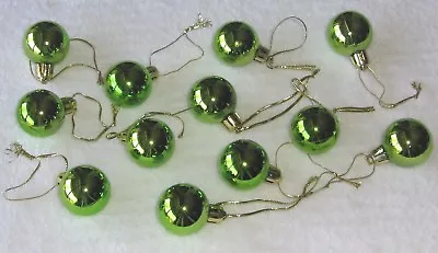 Apple Green Mini Ornaments Christmas Non Shatter Balls Shiny Miniature Tree • $9.95