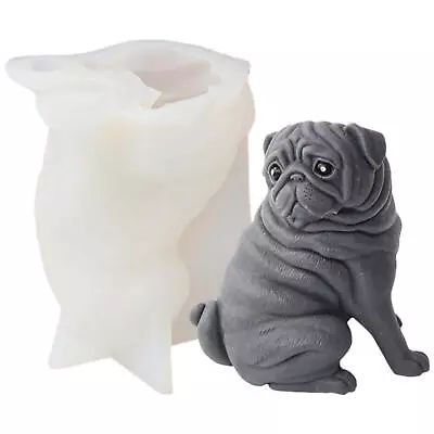 Dog Silicone Mold 3D Shar Pei Heat Proof Aromatic Candle DIY Making Moulds • $22.44