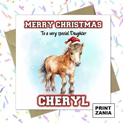 Personalised Horses Christmas Card Kids Cute Son Granddaughter Grandson ZEL • £2.98