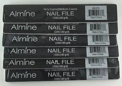 Brand New Lot Of 6 Almine Very Coarse/medium Coarse 100/180 Grit Nail File #5373 • $8.49