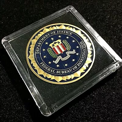 FBI Challenge Coin Federal Bureau Of Investigation United States DOJ-With Case • $9.25