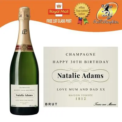 Personalised Champagne Bottle Label Birthday Any Occasion Gift • £3.35