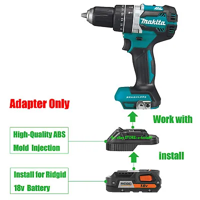 1x Makita 18V LXT Impact Drill Tools Adapter For Ridgid 18V HYPER Li-Ion Battery • $26.69