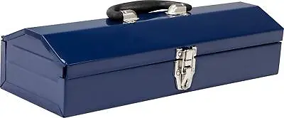 16 Hip Roof Portable Steel Tool Box With Metal Latch Closure Strong Boxs Blue • $22.24