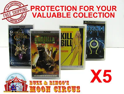$9.98 • Buy 5x SONY PSP UMD VIDEO CIB CLEAR PROTECTIVE BOX PROTECTOR SLEEVE CASE  