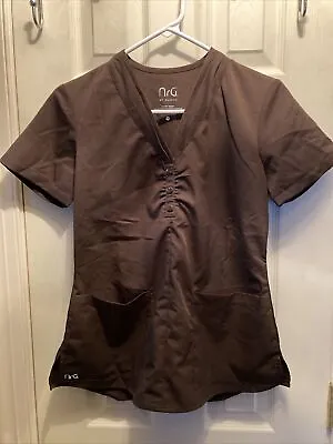 NrG By Barco Womens Brown Scrubs Top Style 3113 NWOT Sz XS • $11.99
