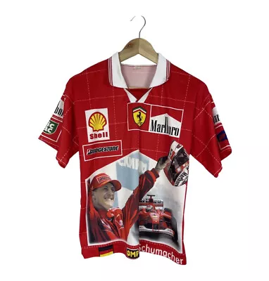 Vintage 90s Kids Ferrari Michael Schumacher Formula-1 Jersey Shirt Size 152 • £44.24