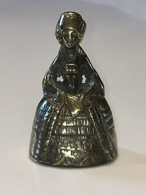 Vintage Brass Lady Bell Marie Antoinette Crinoline Wig Fan VGUC • $25.99