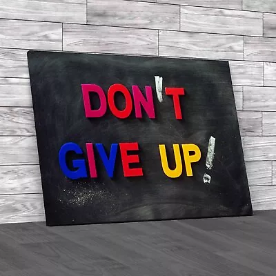 Dont Give Up Letters Saying Canvas Print Large Picture Wall Art • £14.95