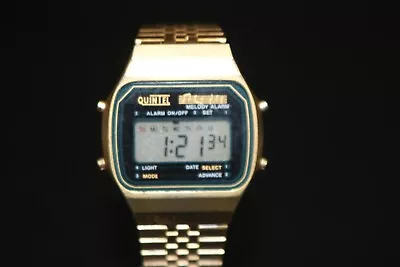 Vintage QUINTEL Digital Melody Alarm Quartz Watch - NOS • $39.99