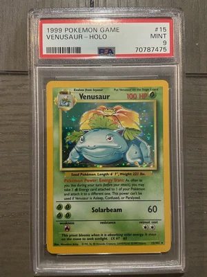 $279 • Buy 1999 Pokémon TCG Venusaur Base Set 15/102 Holo Unlimited Holo Rare PSA 9 Mint