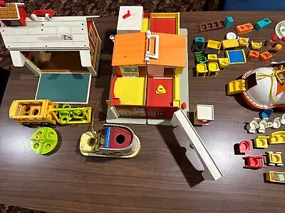 Vintage Fisher Price Little People Lot. Schoolhospital And More. • $130